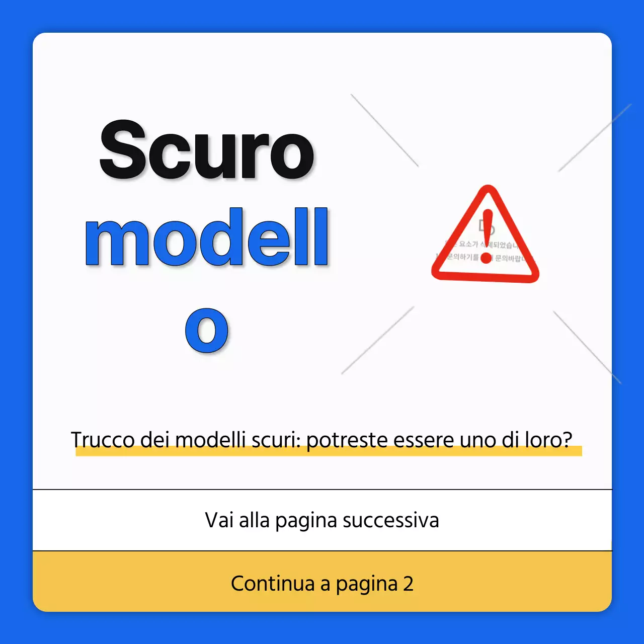 Spiegazione delle informazioni per un semplice disegno scuro di blu e giallo