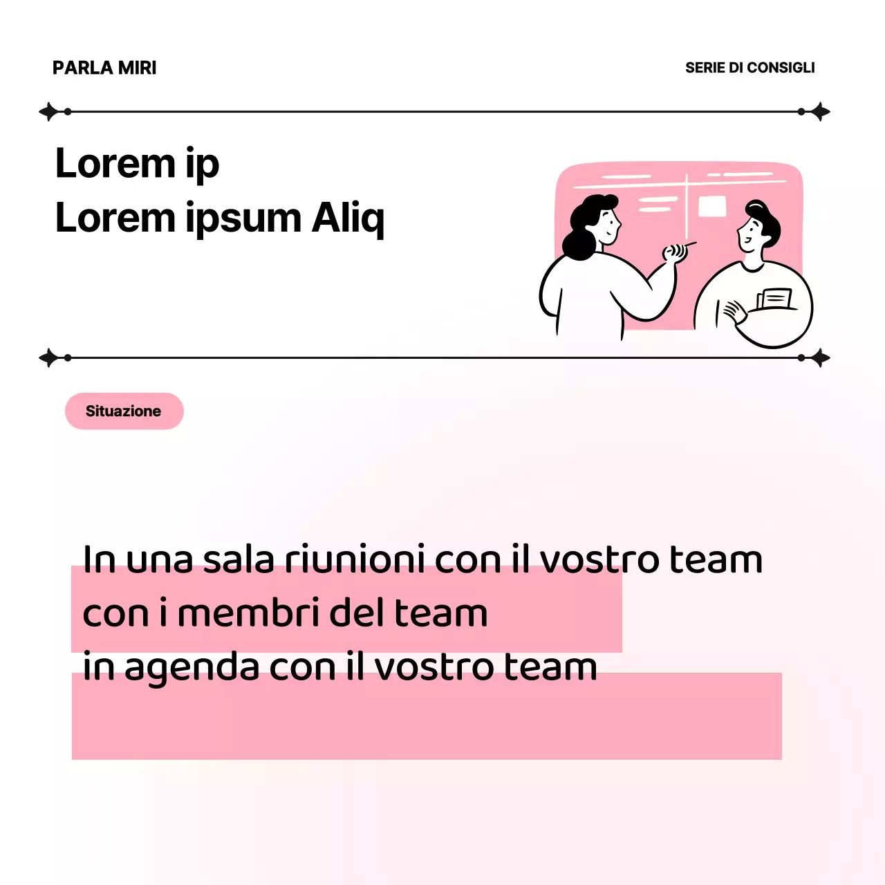 Materiale didattico minimalista per l'inglese commerciale in rosa e bianco