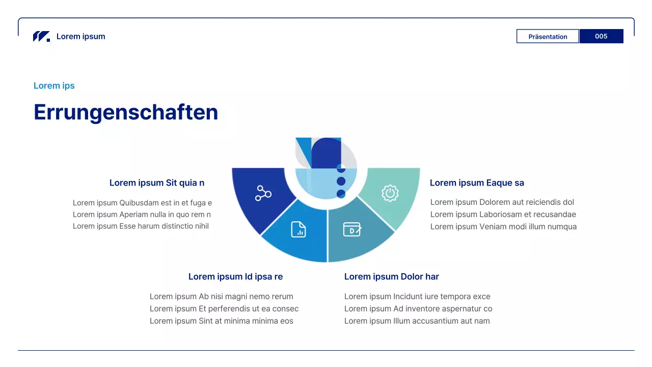 Geometrische Geschäftsberichte in Blau