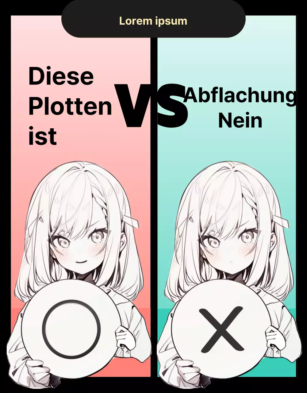Plotten Webtoon von männlichen und weiblichen Erregung auf einem schwarzen Hintergrund