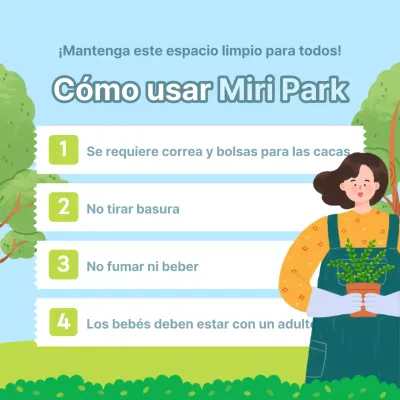 Aviso de ilustraciones en azul claro y verde