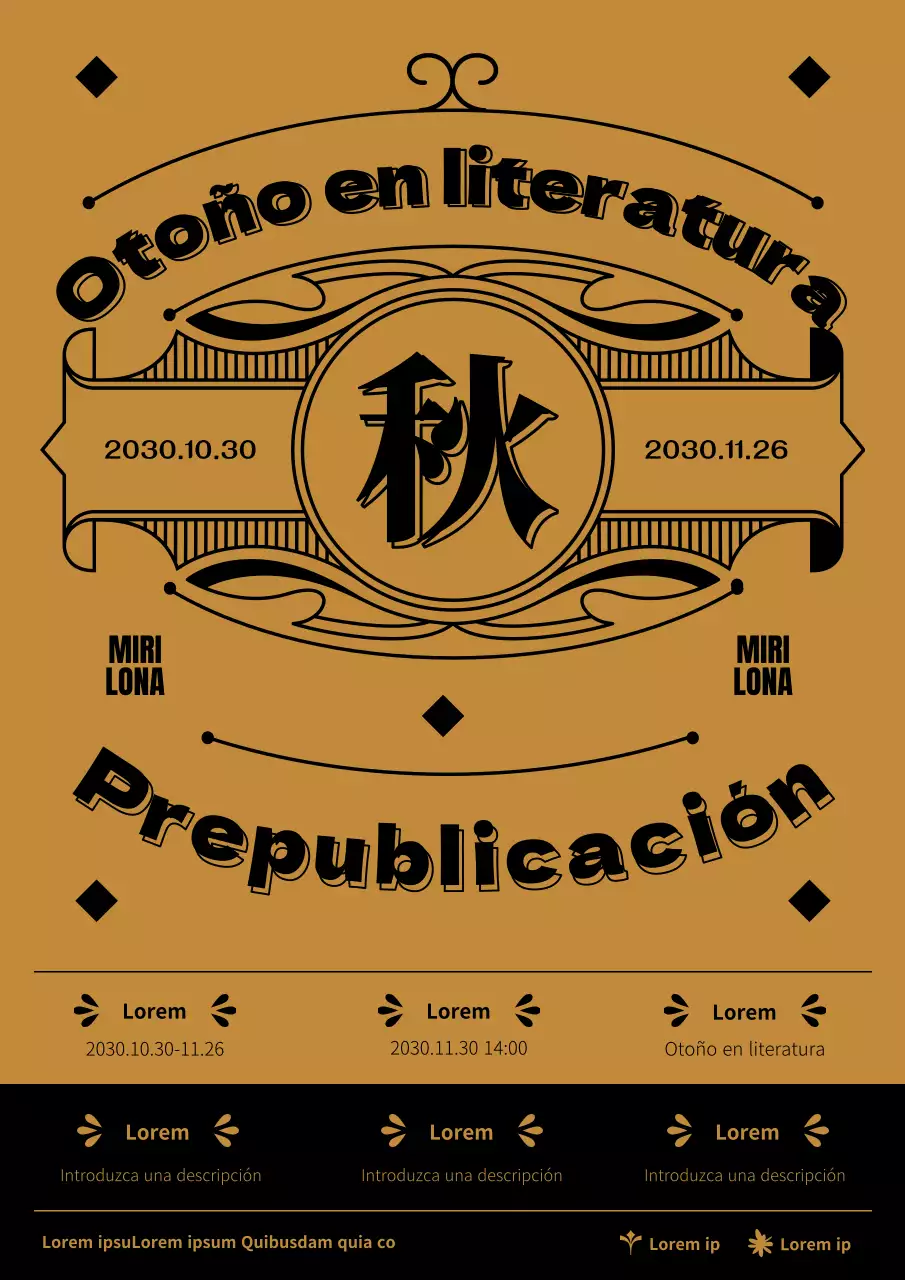 Revistas editoriales de otoño con un diseño limpio, despejado y tradicional en marrón y negro