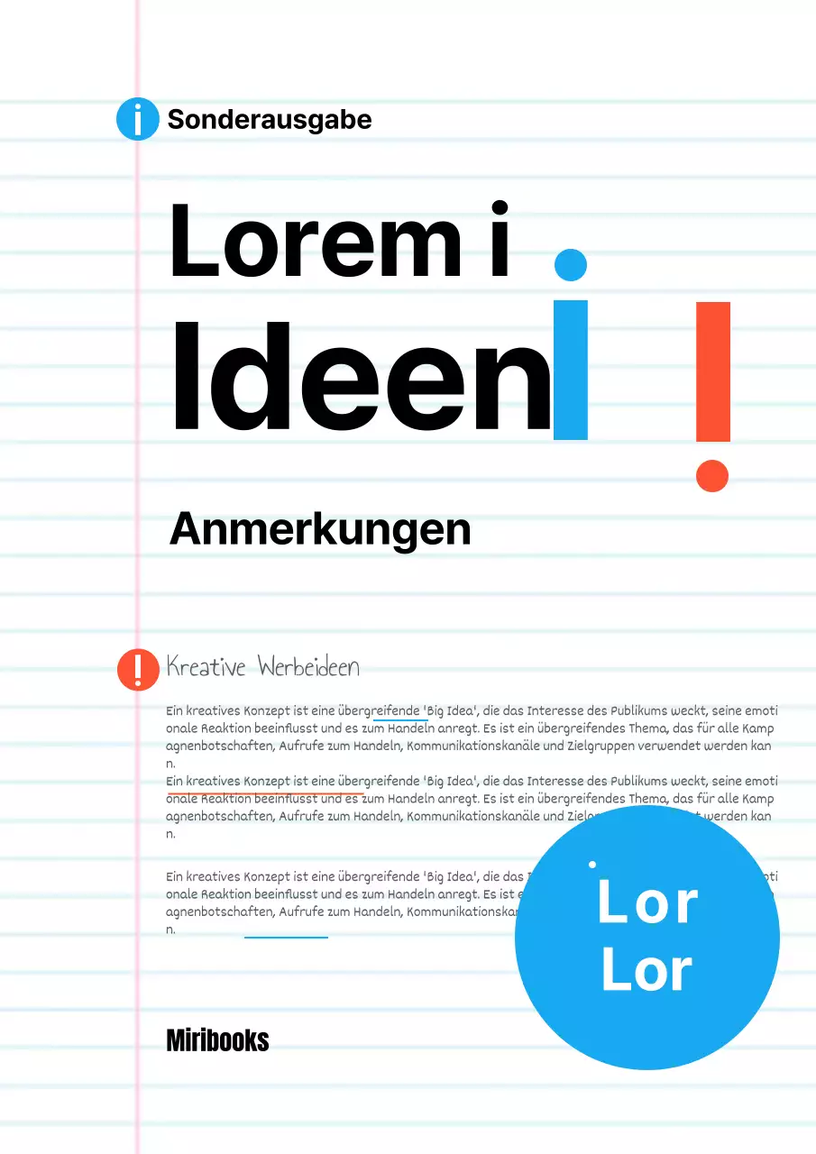 Ideenzettel Strategievorschlag mit Typografie