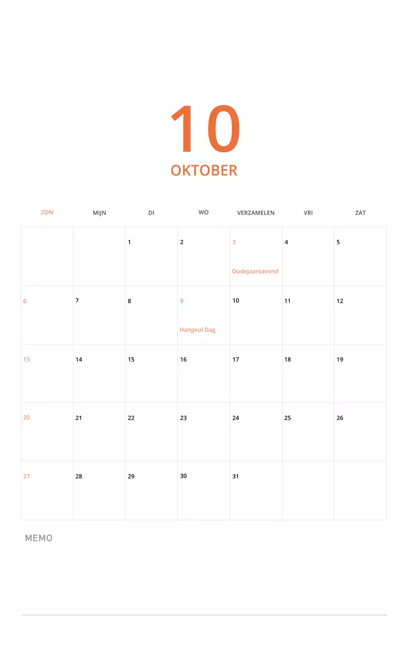 Schattige geïllustreerde groene bureaukalender met familiethema