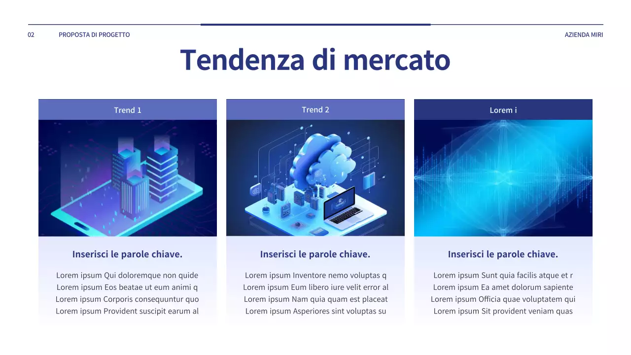 Una semplice proposta di progetto in blu