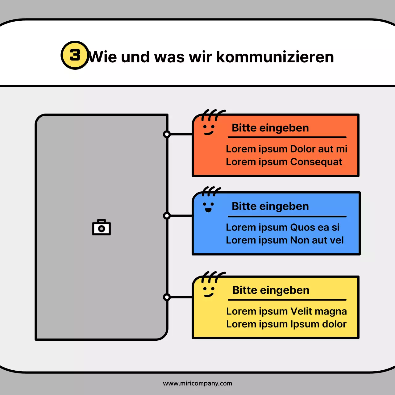 Niedliche Charakterformen in orange und blauen KonzeptkartenNews Kit