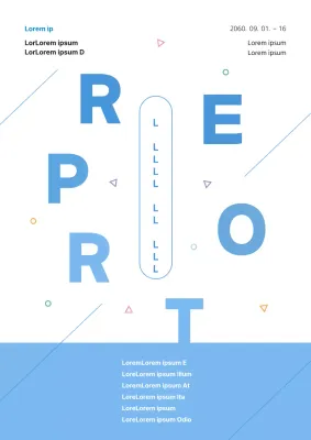 Semplice pagina di copertina della relazione di incarico universitario di colore azzurro e blu