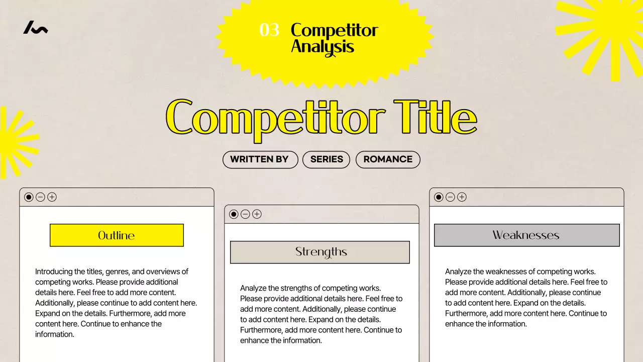 노랑과 베이지색의 빈티지한 웹소설 기획 커리큘럼 강의자료