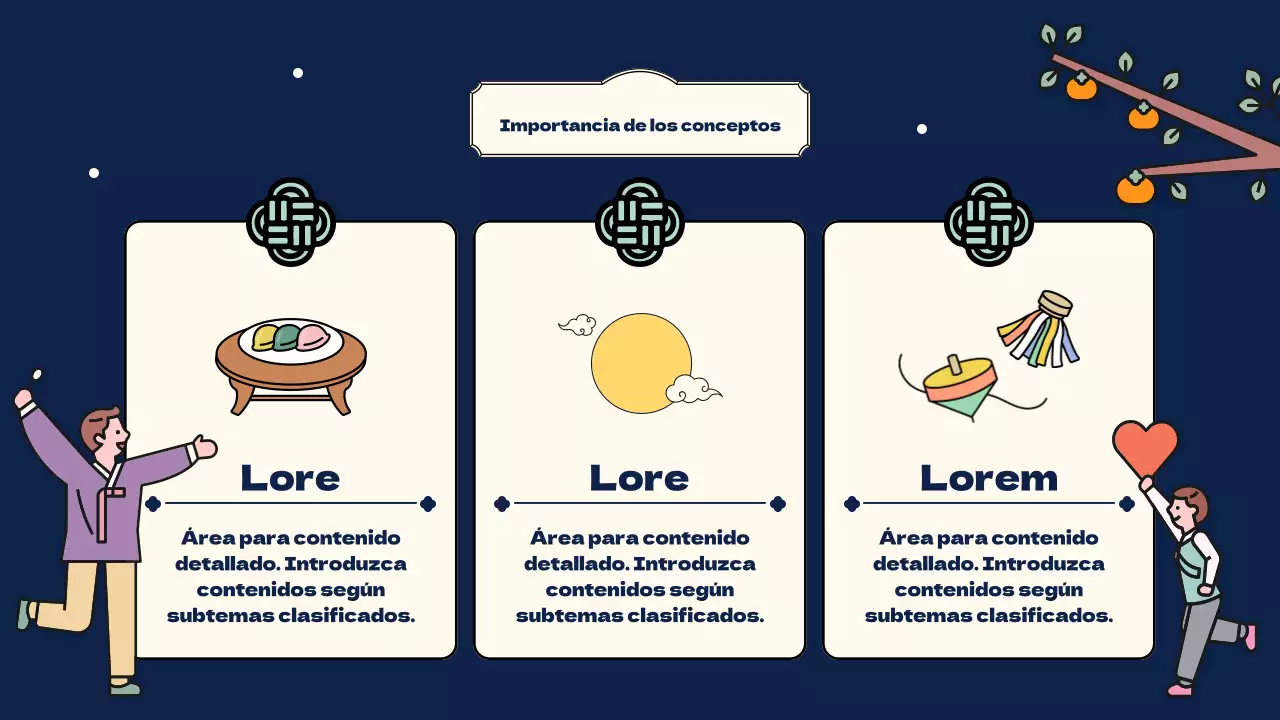 Presentamos el concepto del colorido y simpático ambiente de las ilustraciones de Obon