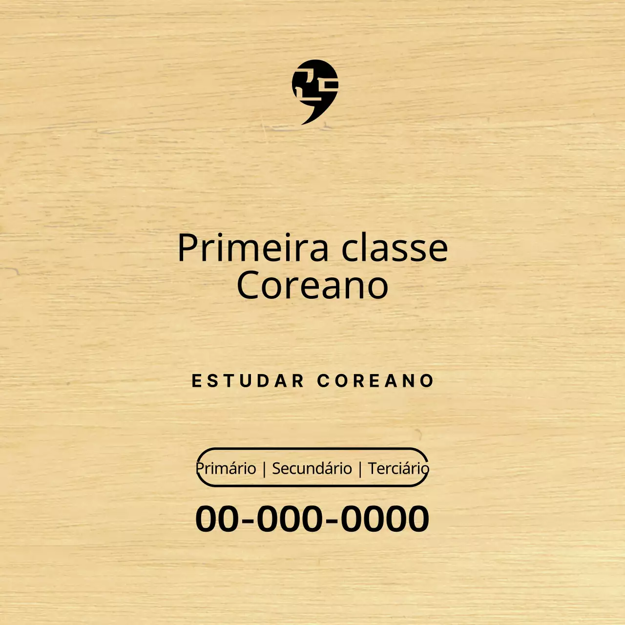 Design de uma escola de línguas com um logótipo simples e preto