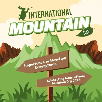 Green Vintage Mountain Promotion Social Media Post