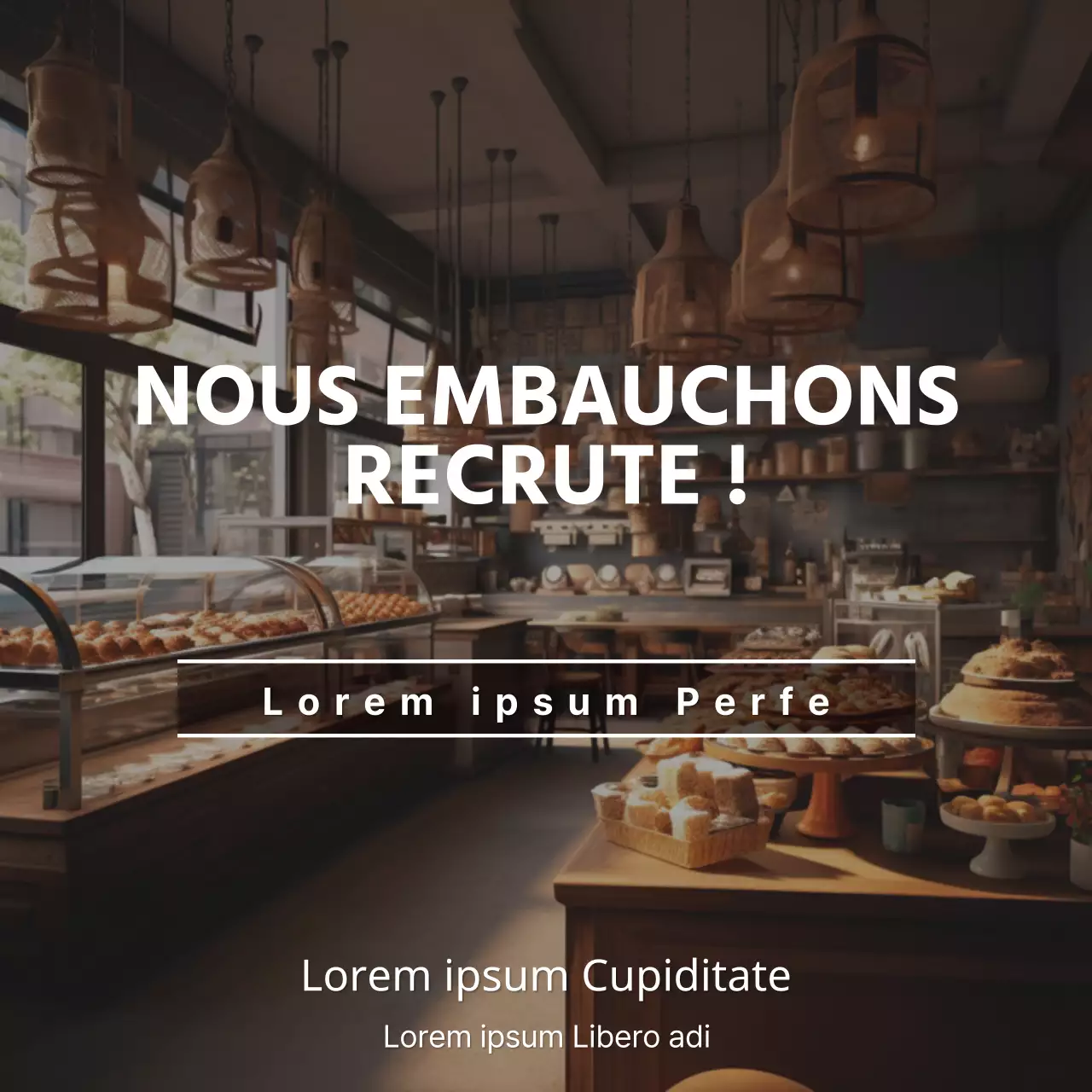Brune, chaude, ambiance boulangerie annonce d'emploi du personnel V1