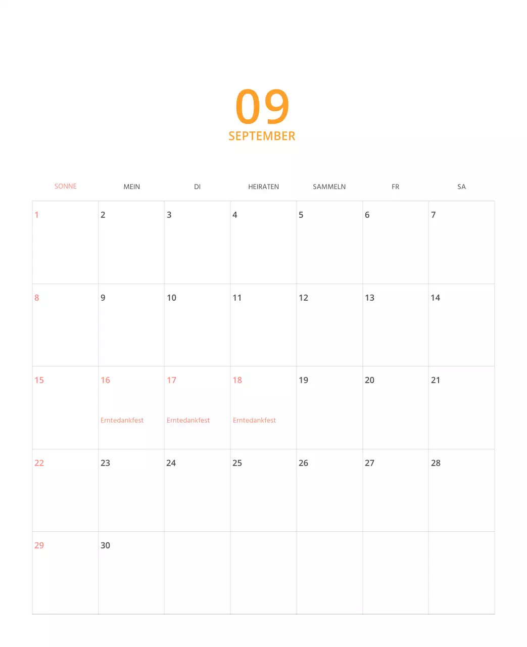 Mehrfarbiger Bildkalender