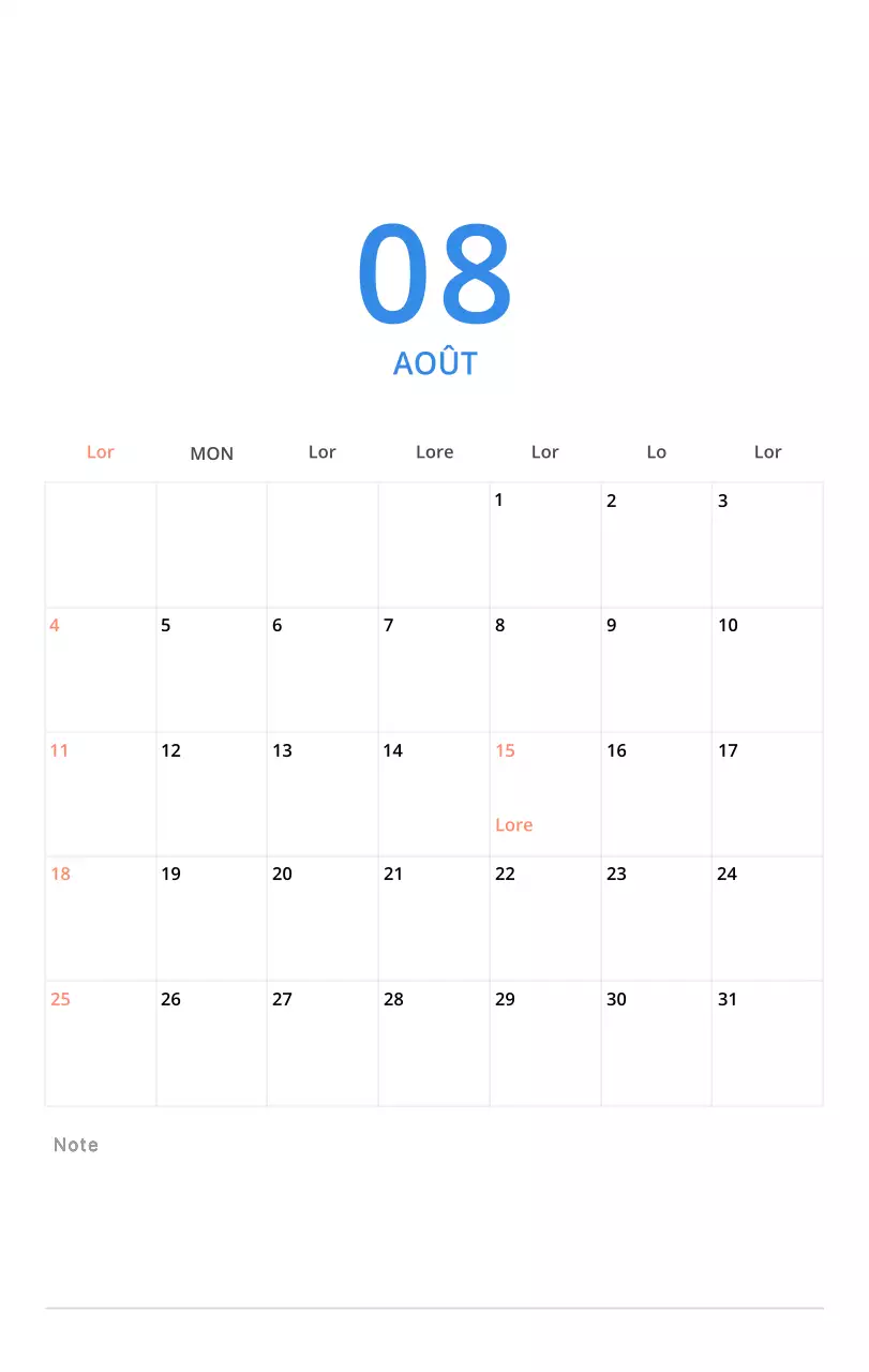 Calendrier de bureau illustré vert sur le thème de la famille