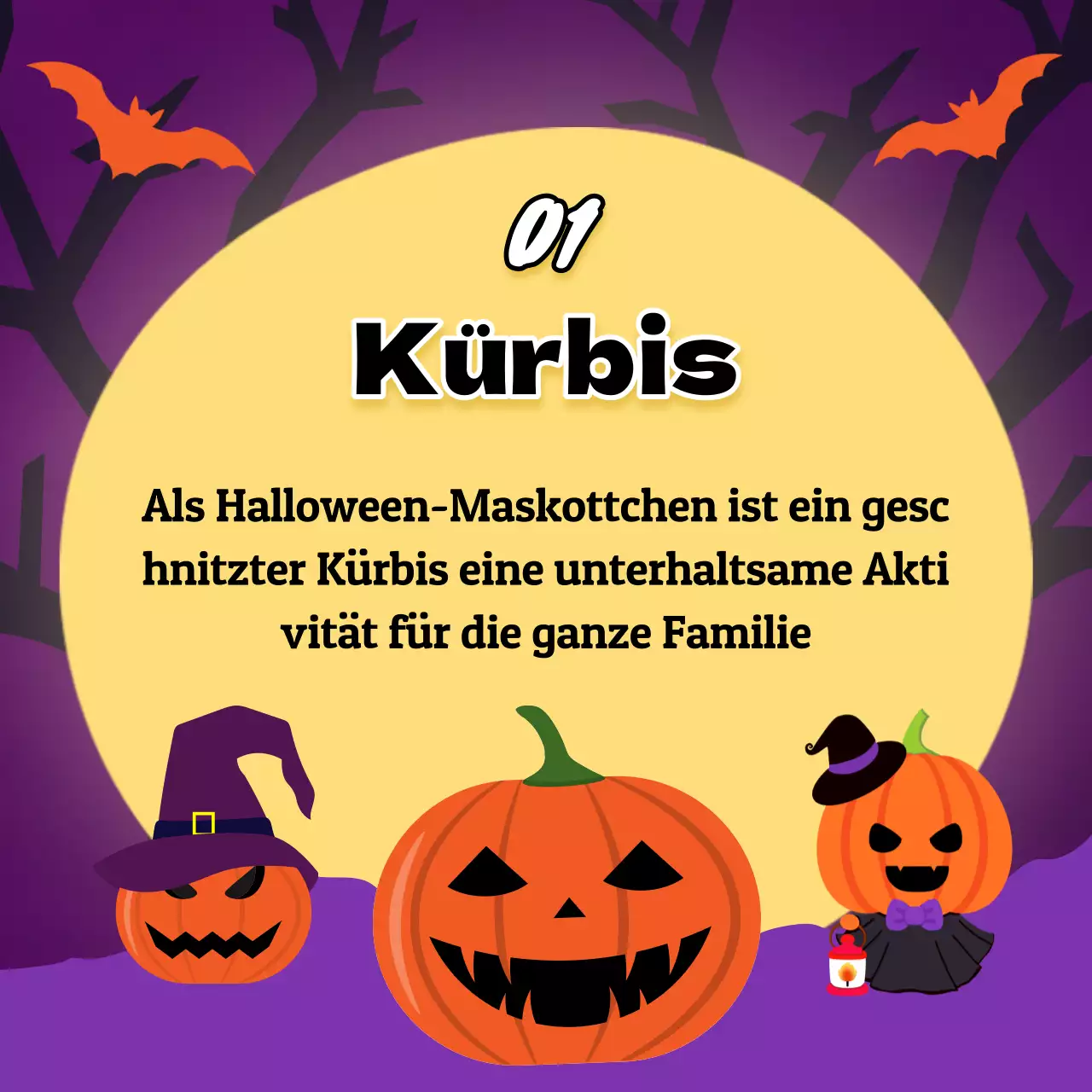 Fantasievolle Halloween-Dekoration in Orange und Schwarz