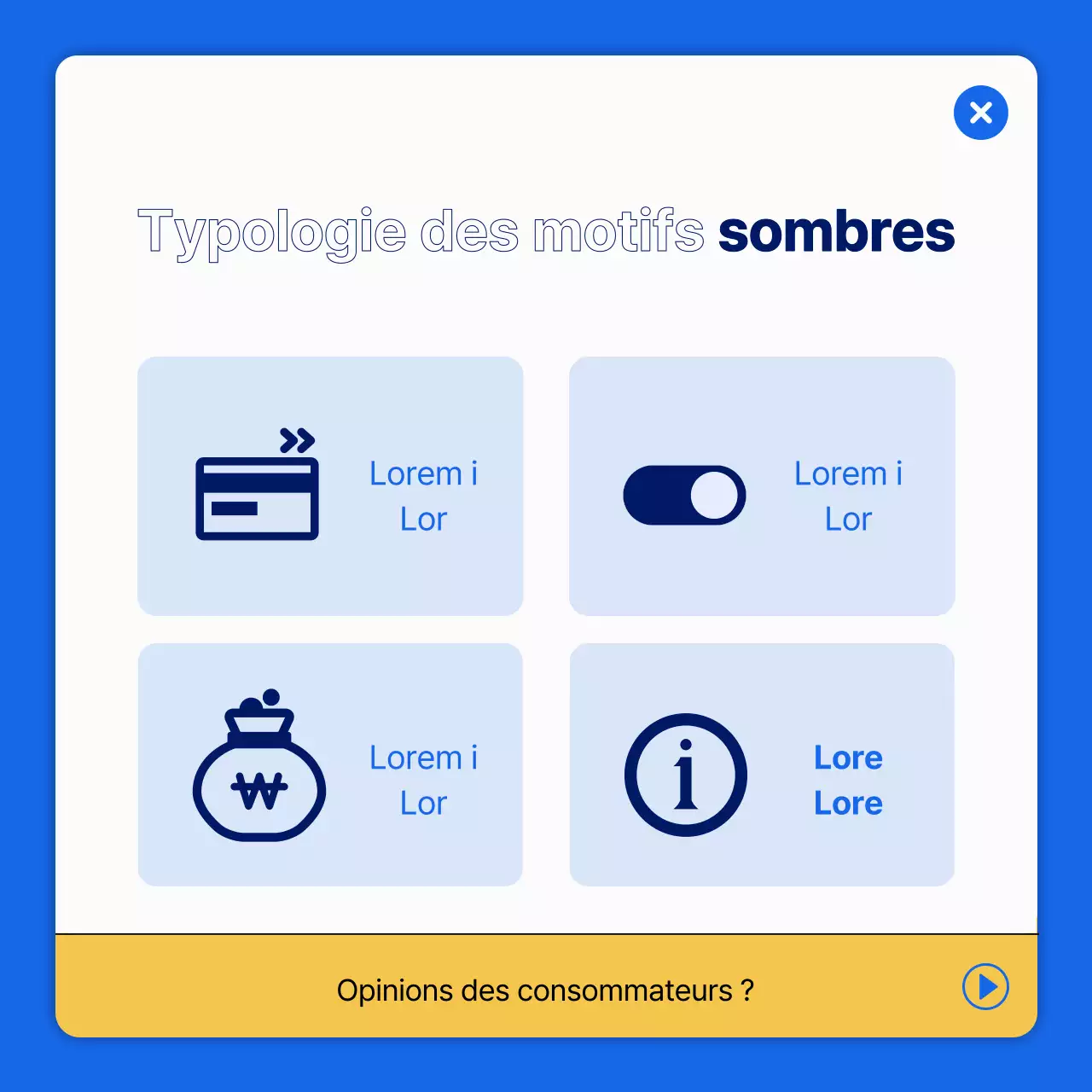 Explication de l'information pour un simple motif foncé de bleu et de jaune