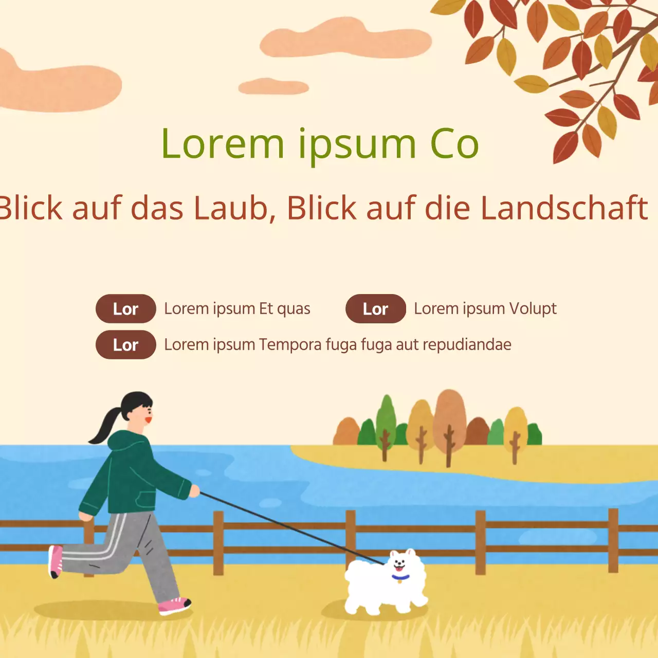 Bewerben Sie die Veranstaltung mit einer braunen, wandelnden Illustration