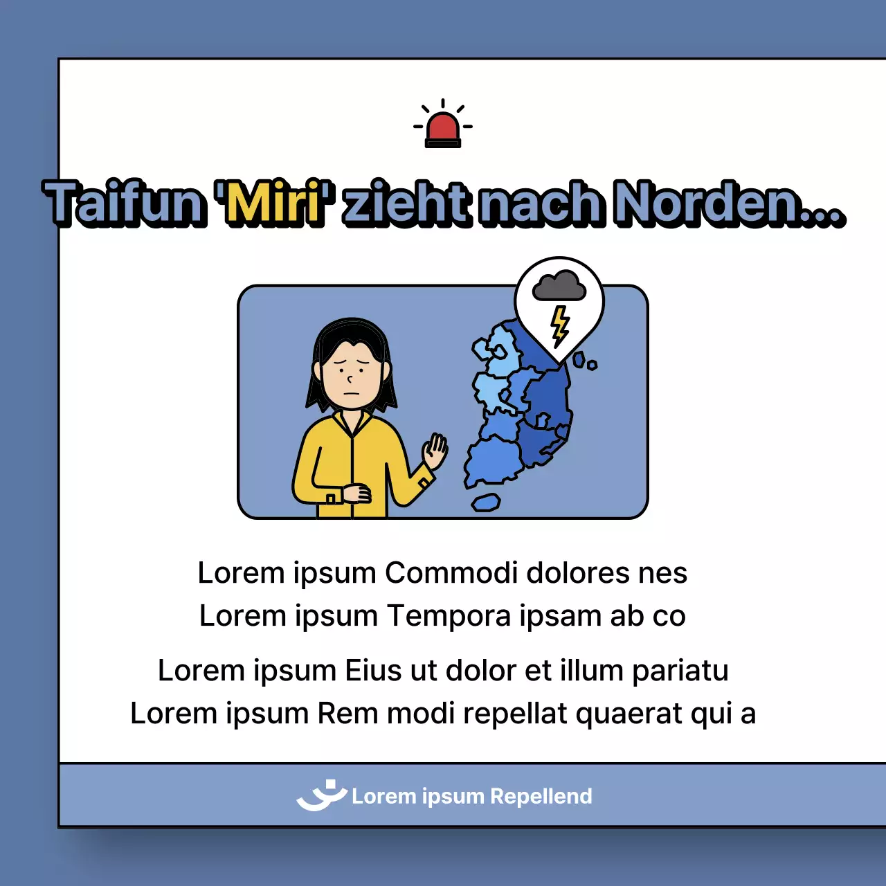 Ein Beitrag über den Umgang mit Taifunschäden in Blau und Gelb