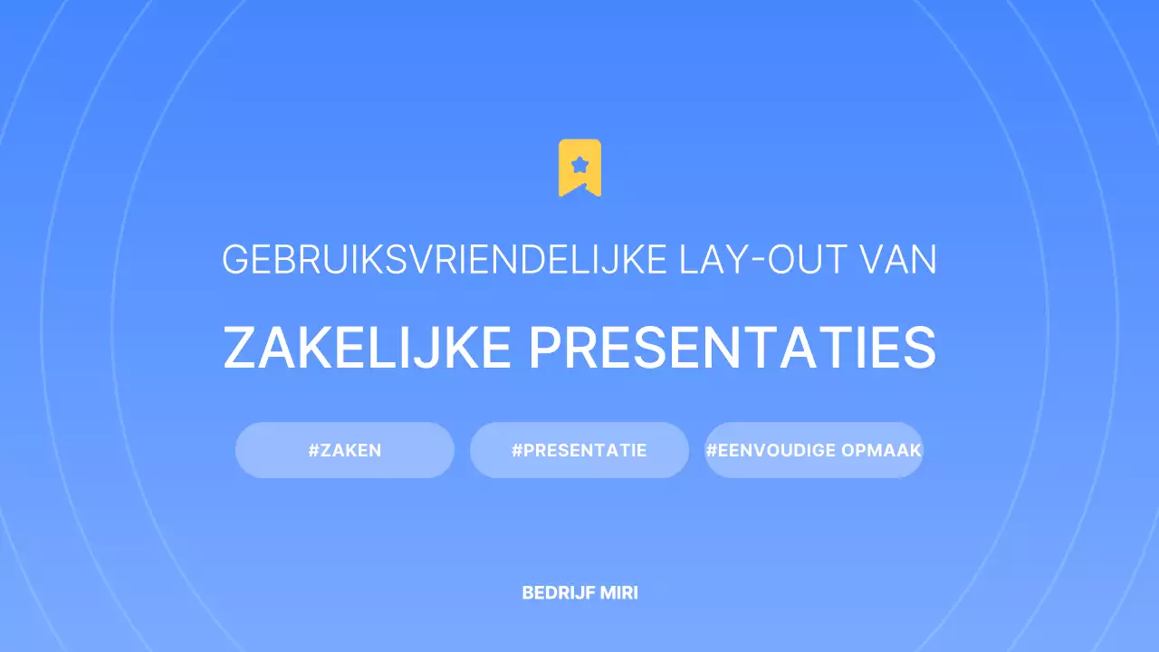 Een eenvoudige zakelijke presentatie in blauw en geel