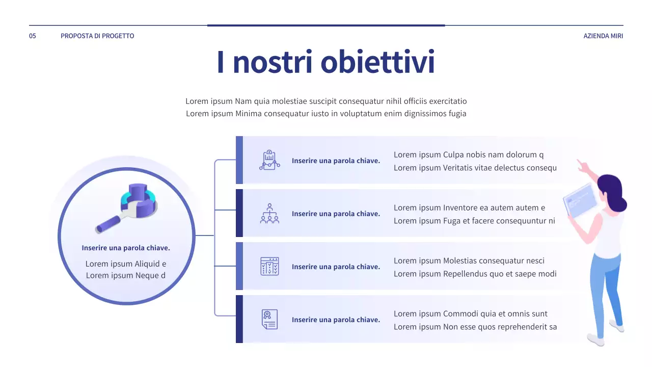 Una semplice proposta di progetto in blu