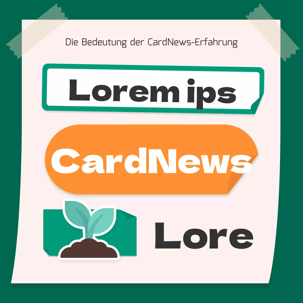 Ein süßes orange-grünes Aufkleberkonzept für die Umwelt CardNews