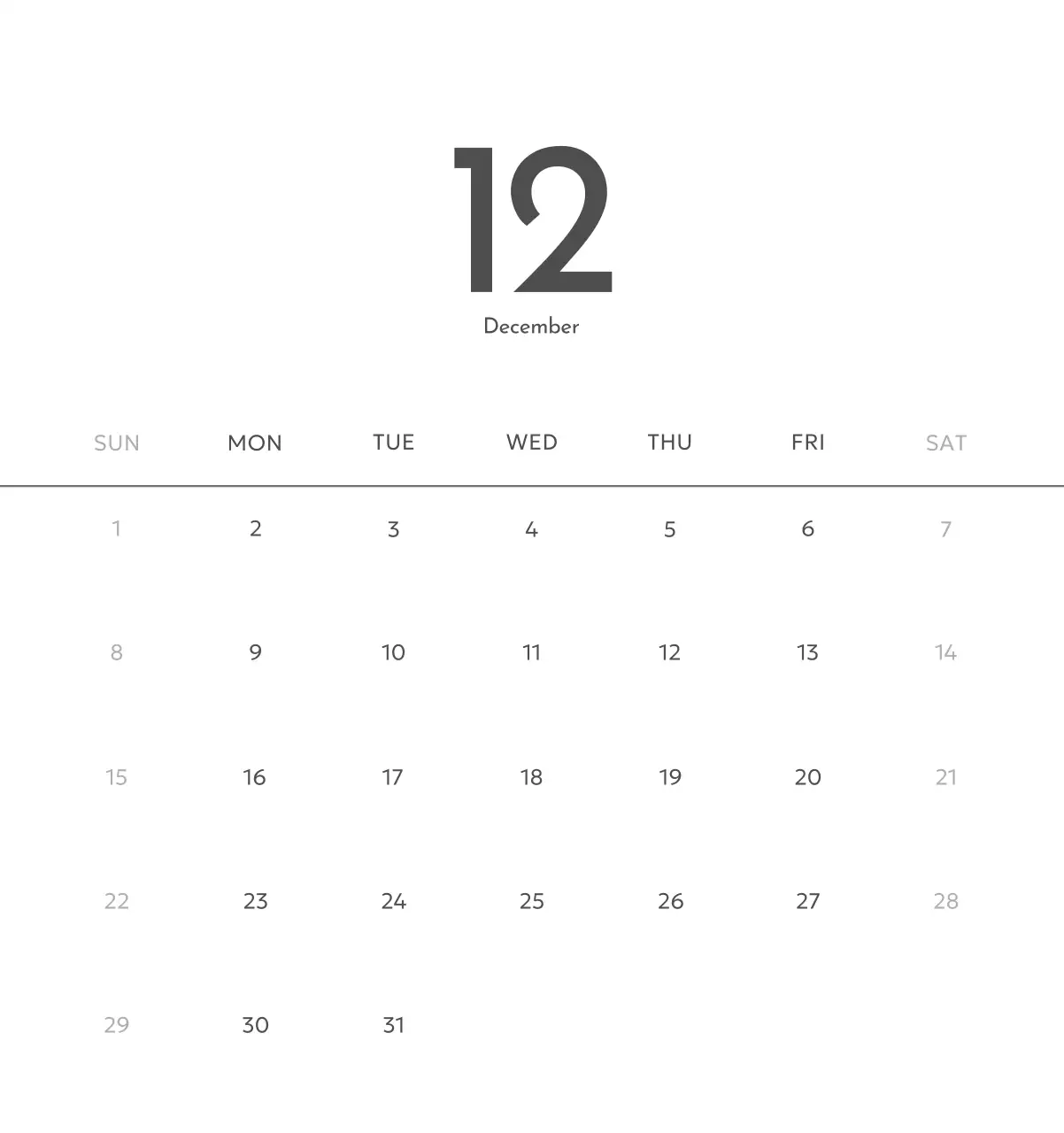 すっきりとした都会的な雰囲気のフォトカレンダー