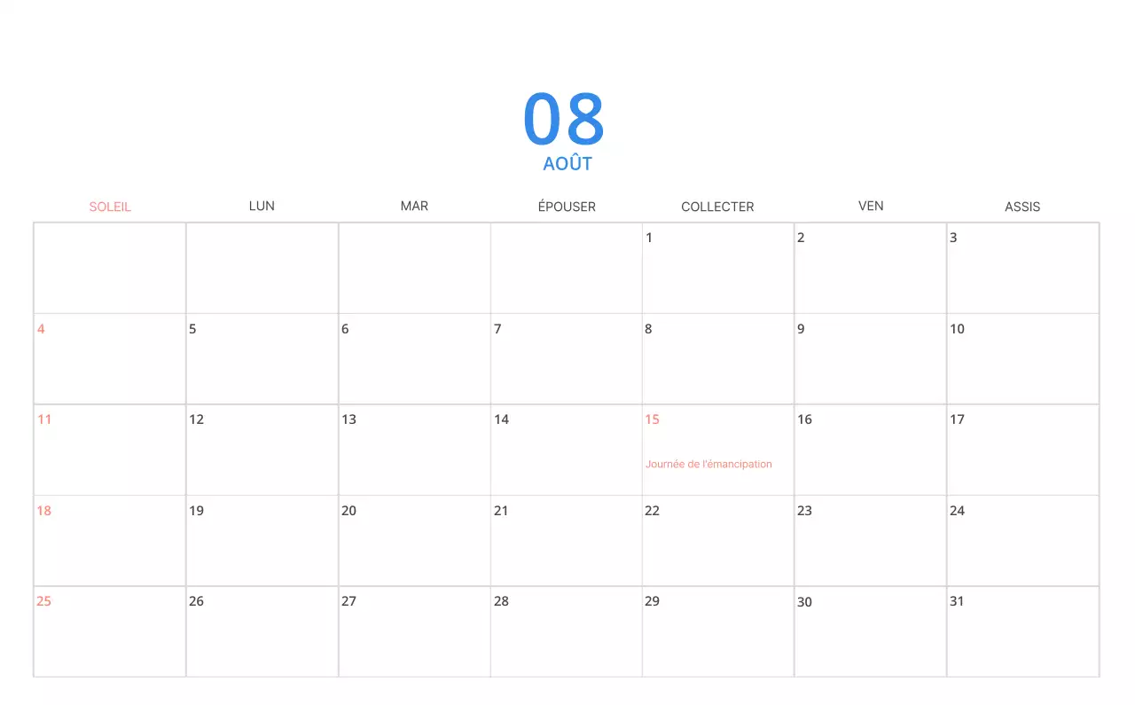 Calendrier de bureau illustré vert sur le thème de la famille