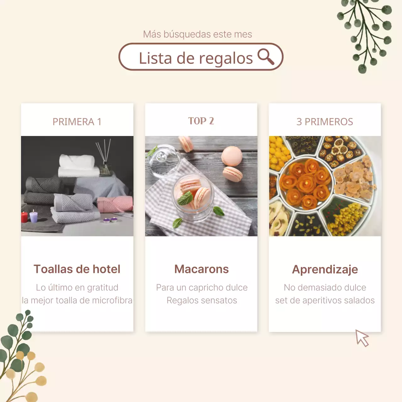 Elegante anuncio de regalo de boda sobre fondo marfil