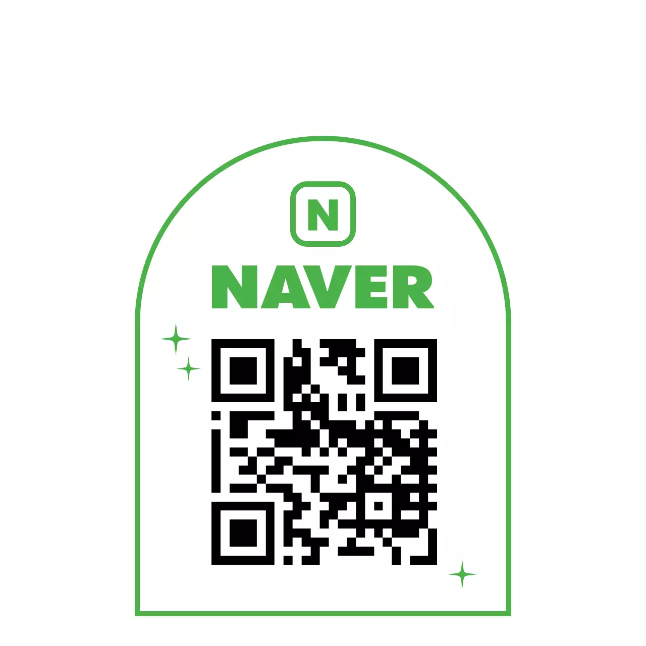 Código QR de revisão do Naver de cor verde