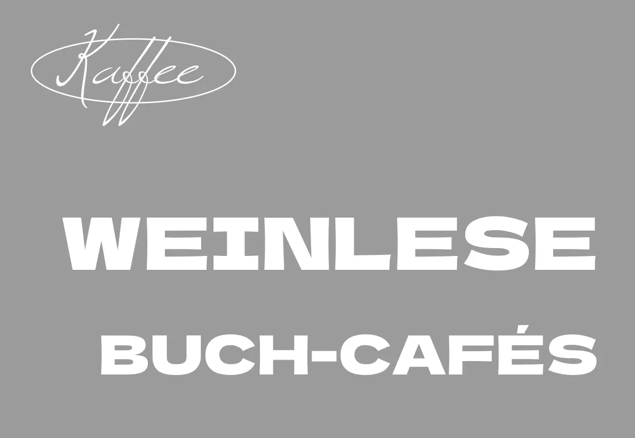 Ein einfaches Schaufensterschild mit schwarzem und weißem Vintage-Buchcafé-Text und kreisförmigen Linienformen.
