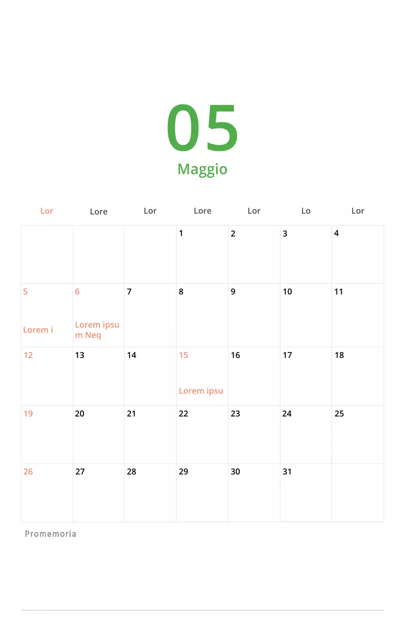 Simpatico calendario da tavolo illustrato verde a tema famiglia