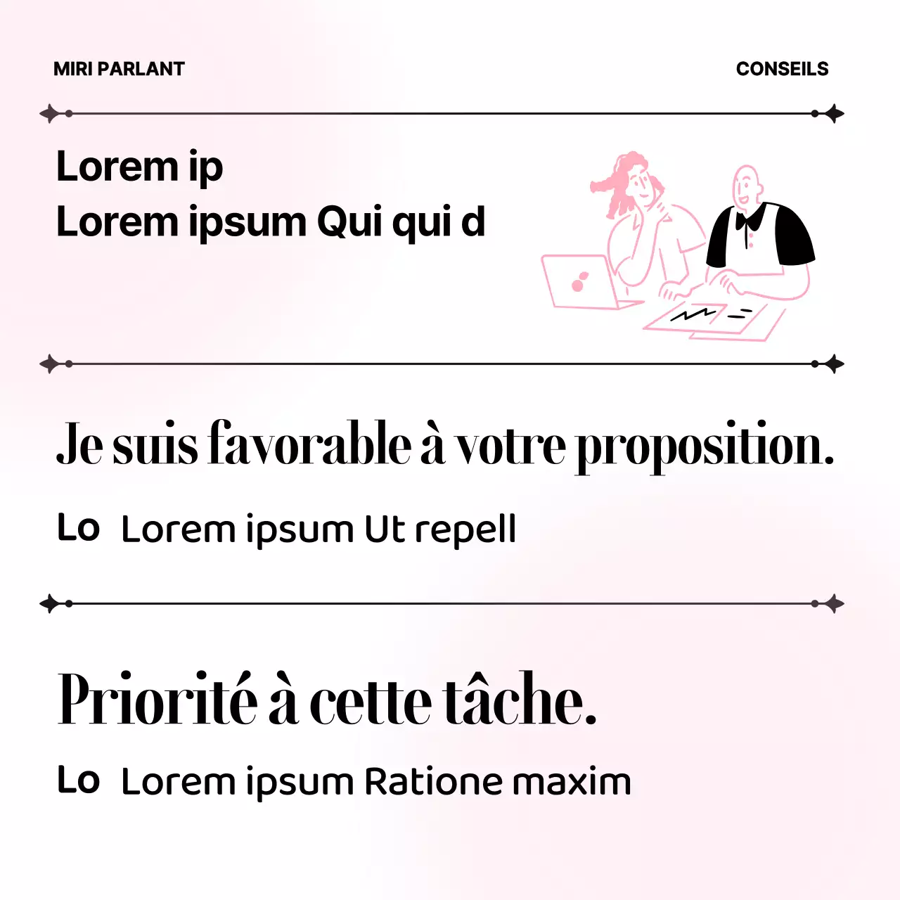 Matériel d'enseignement de l'anglais des affaires minimaliste en rose et blanc