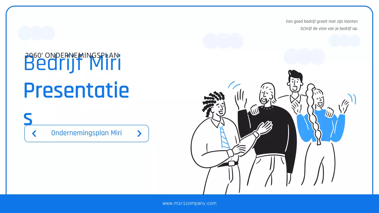 Een eenvoudig bedrijfsplan in lichtblauw en blauw