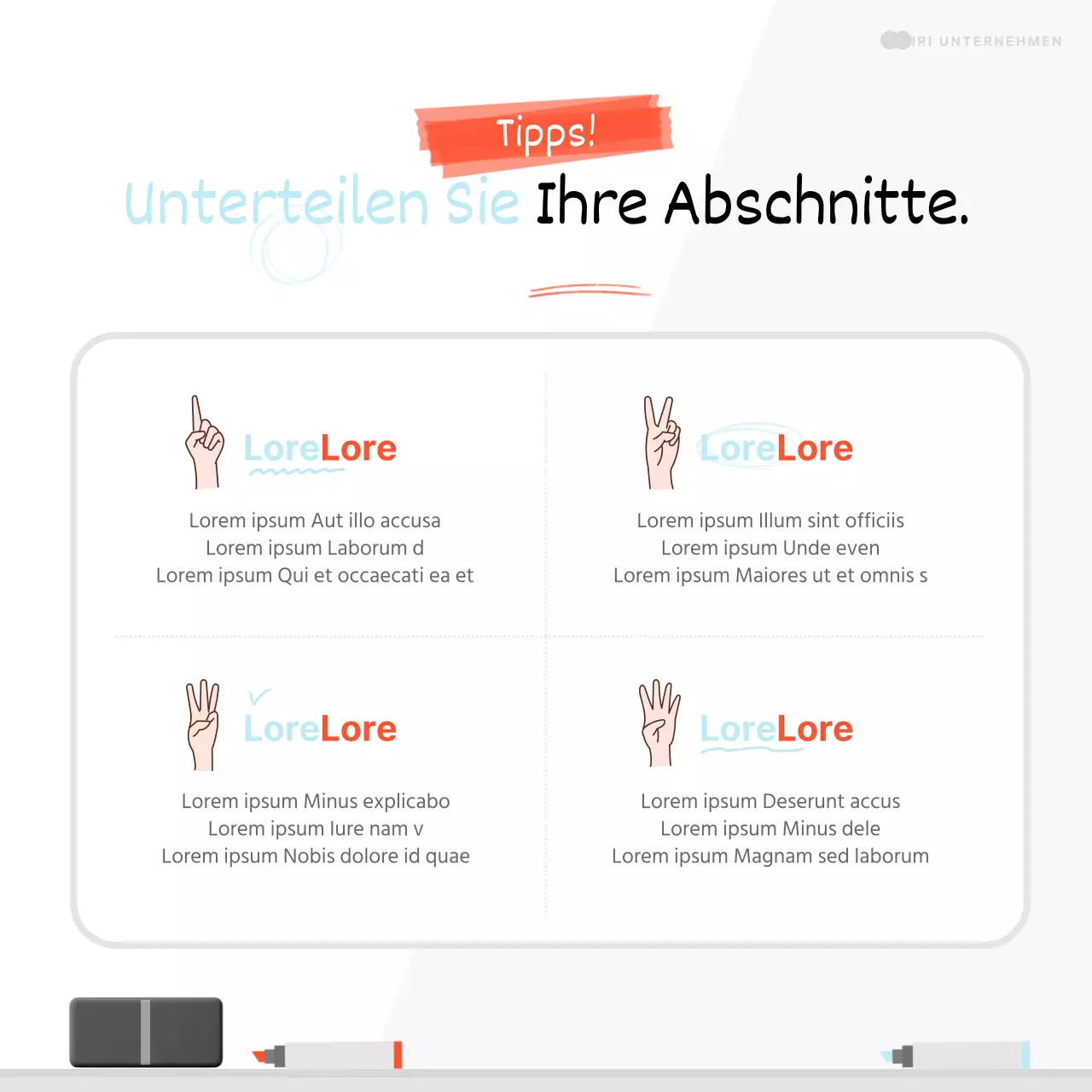 Erklären Sie, wie man eine hübsche Zusammenfassung in Hellblau und Weiß erstellt