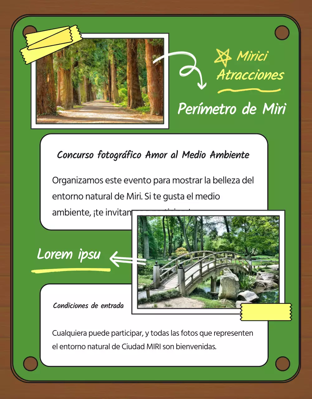 Verde Natural Plano Estilo Ilustración Naturaleza Medio Ambiente Amor Concurso de Fotografía