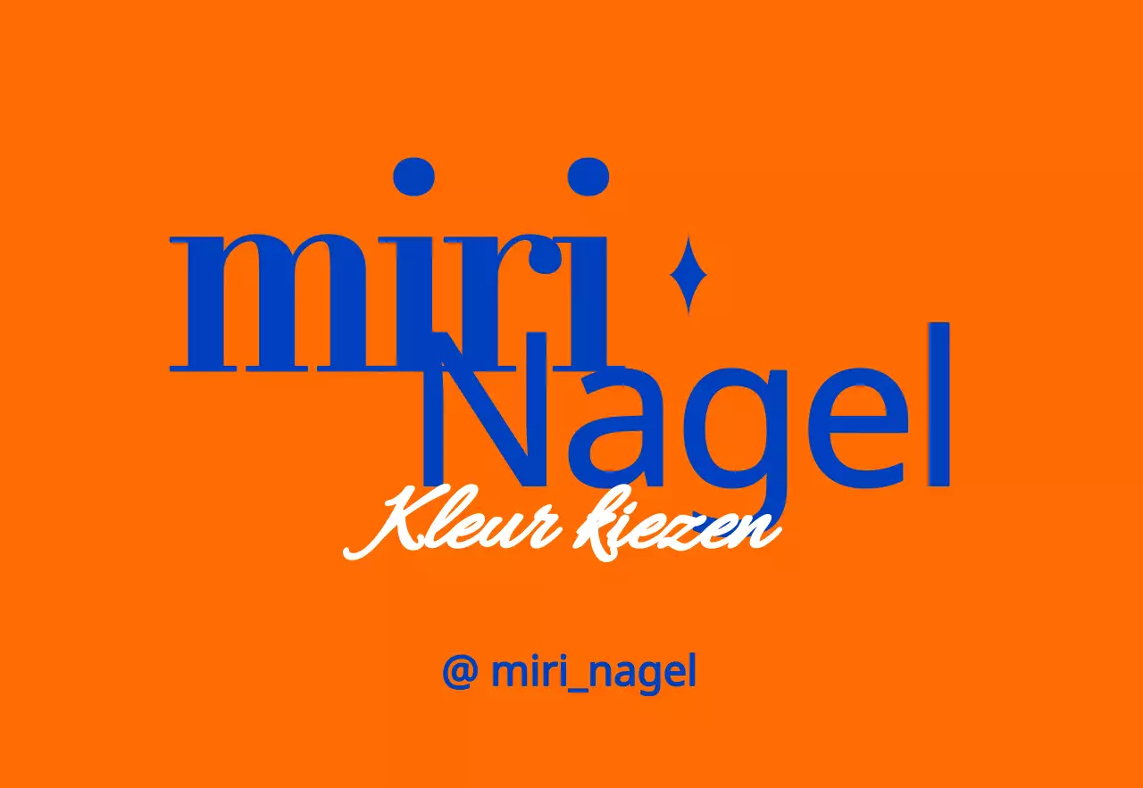 Nette nail art shop promotie met blauwe en oranje tekst