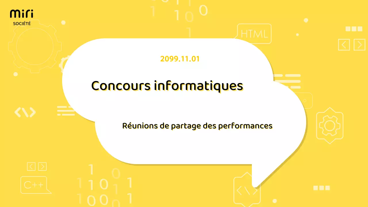 Rapport simple sur le tableau de bord des technologies de l'information sur fond jaune