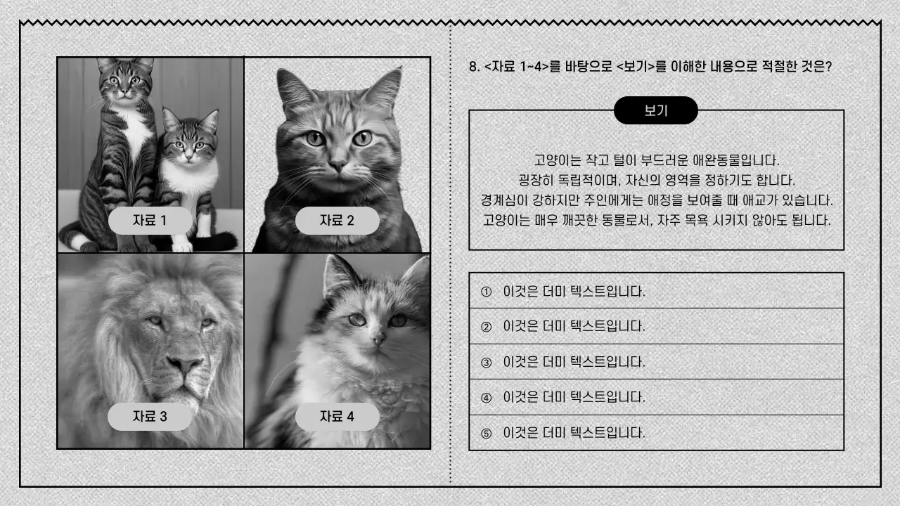 회색과 검정의 심플한 모의고사 수업자료