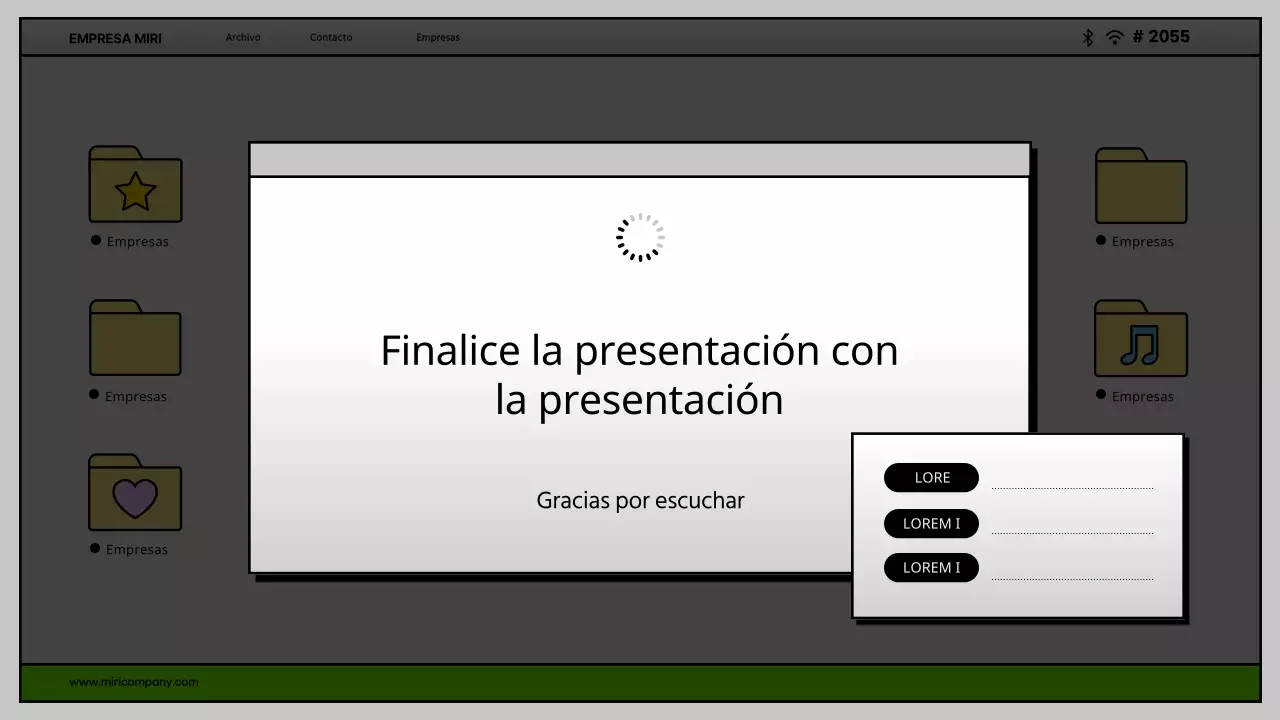 Interfaz de usuario sencilla en gris y chartreuse Perfil de la empresa