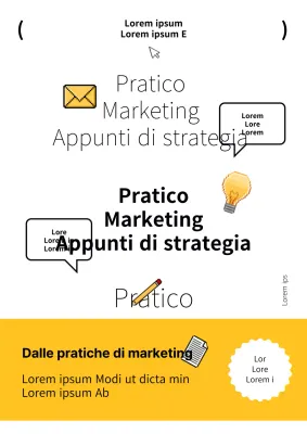 Copertina marketing con testo giallo e nero