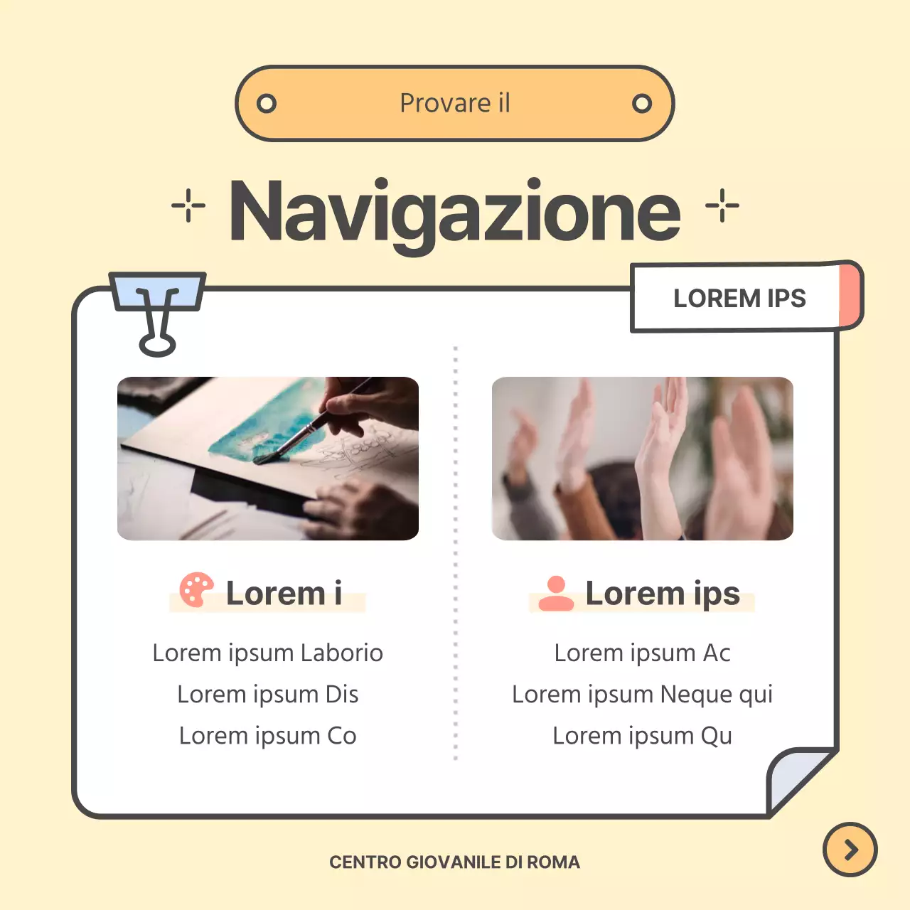Promuovere un simpatico centro di consulenza professionale giallo e chartreuse