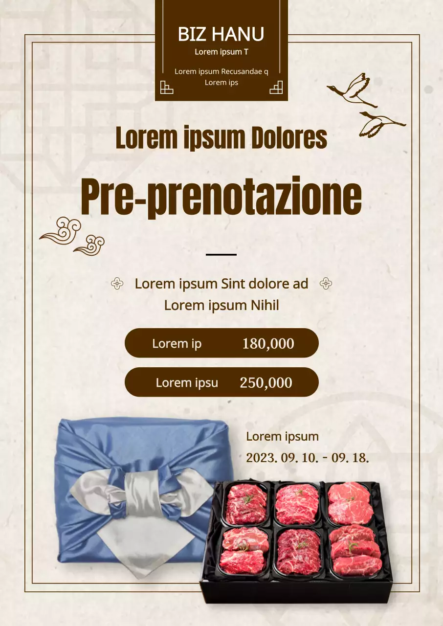 Pre-prenotazione di un tradizionale e lussuoso set di manzo coreano Chuseok