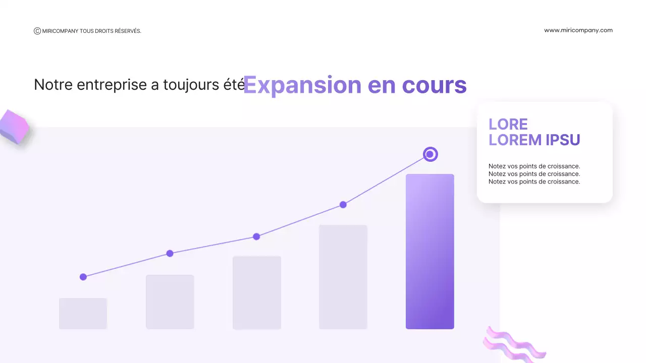 Formes 3D avec un dégradé violet pour les présentations professionnelles