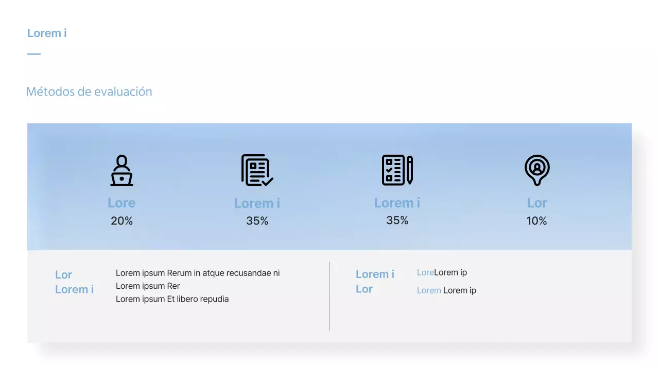 Orientación del curso mediante una foto con un degradado azul claro y blanco