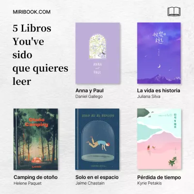 Anuncio minimalista de recomendación de libros con fondo de textura de papel claro V1