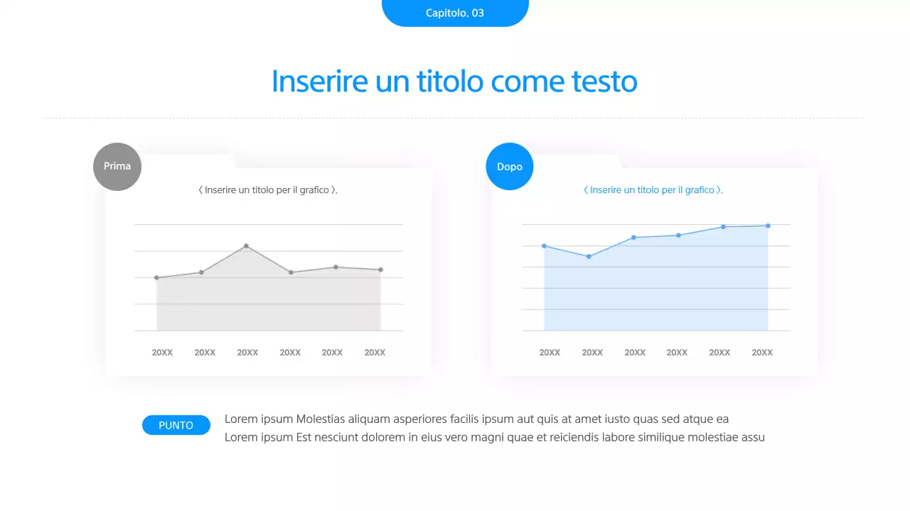 Una semplice presentazione aziendale in bianco e blu