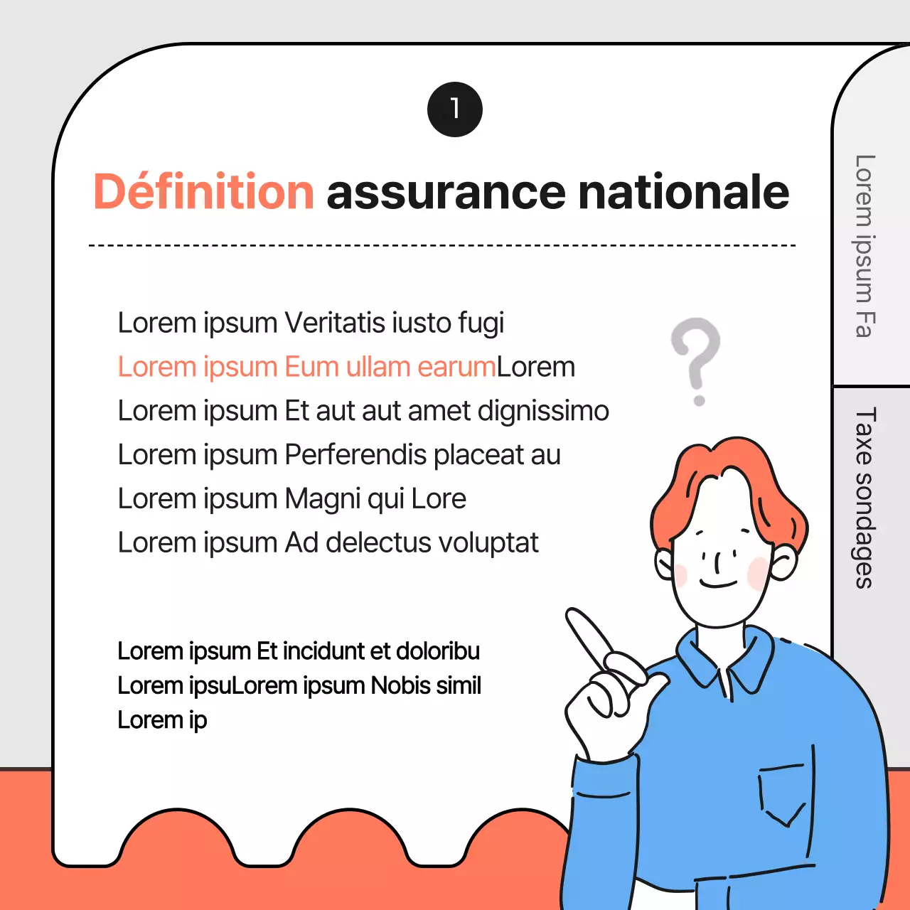 Illustration bleu clair et orange des instructions de paiement de la taxe de résidence