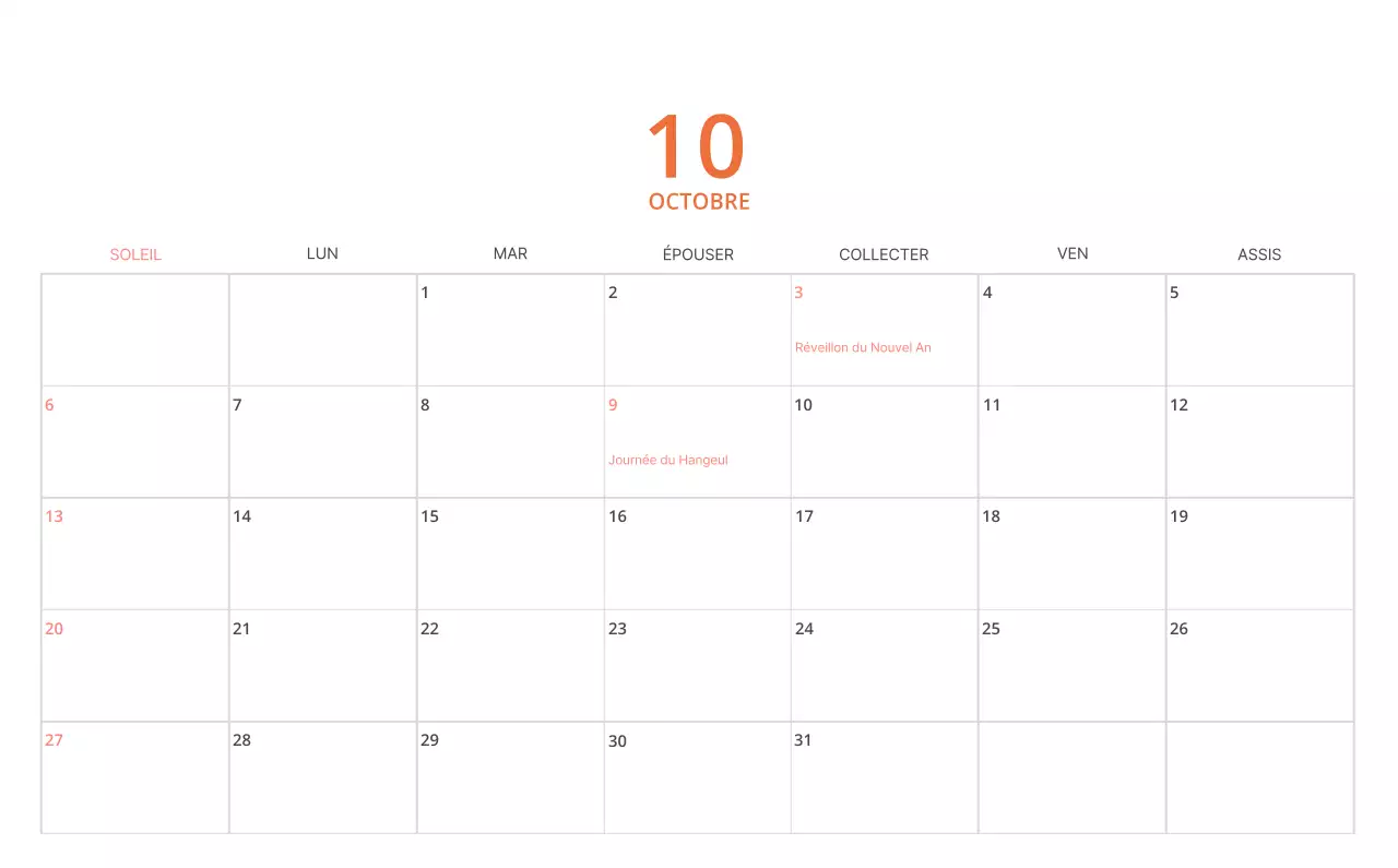 Calendrier de bureau illustré vert sur le thème de la famille