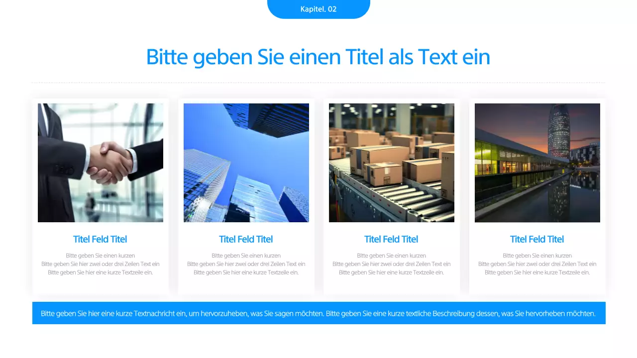 Eine einfache Geschäftspräsentation in Weiß und Blau