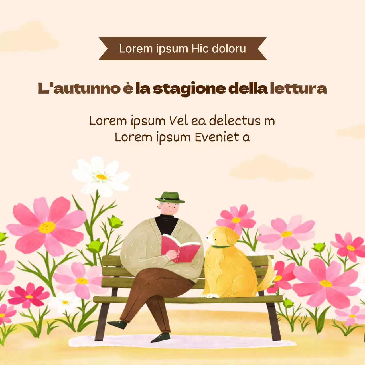 Un festival della lettura beige, illustrato ad acquerello